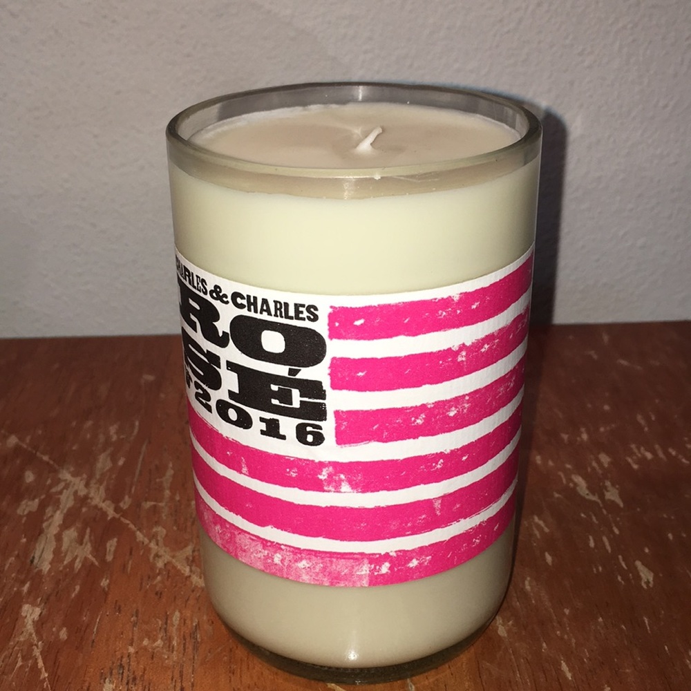 Recycled Rosé bottle Scented Soy Wax Candle!